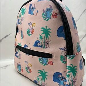 Lilo & stich Bioworld Pink Cartoon Character Kids Backpack